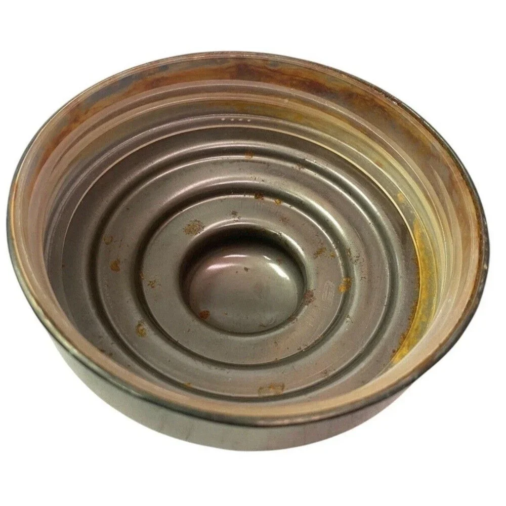 Ribbed Clear Glass Kitchen Canister Jar Bronze Tone Metal Lid 8” Pantry Storage